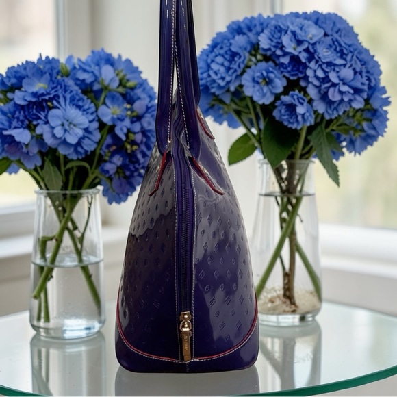 3FER EUC Arcadia Deep Blue Parent Leather Satchel Bag - Picture 6 of 10